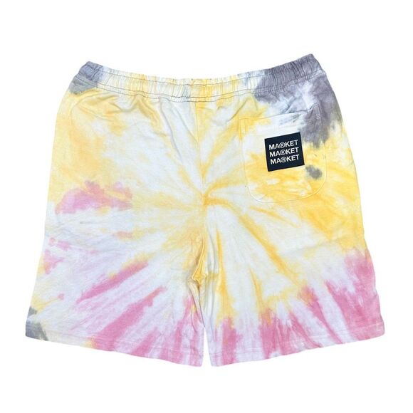 Market Smiley Iron Market Logo Print Tie Dye Shorts - Size Large - Picture 5 of 9